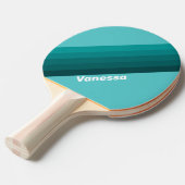 Aqua Fade Stripes with Name Tafeltennisbatje (Voorkant Gekanteld)