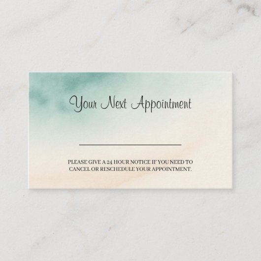 Aqua Fade Uw volgende afspraak Visitekaartje (Voorkant)