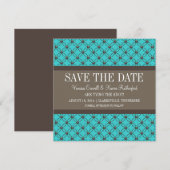 Aqua Fancy Lattice Save the Date Invite (Voorkant / Achterkant)