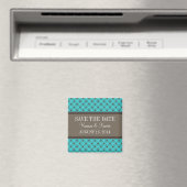 Aqua Fancy Lattice Save the Date Magnet (Insitu (Vaatwasser))