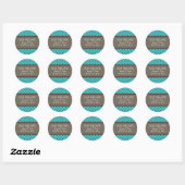 Aqua Fancy Lattice Save the Date Stickers (Vel)