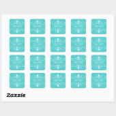 Aqua Fancy sierweddenschappen Vierkante Sticker (Vel)