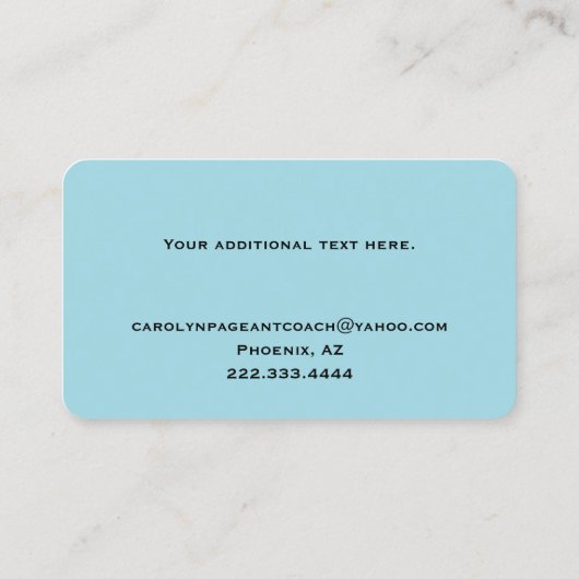 Aqua Fancy Visitekaartje voor tapebak (Achterkant)