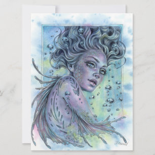 Aqua Fantasy Nymph Mermaid Vrouw Art Kaart