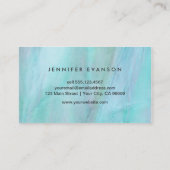 Aqua Faux Glas in lood Waterverf Patroon Visitekaartje (Achterkant)