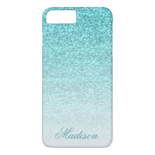 Aqua Faux Glitter iPhone 8/7 Plus Hoesje