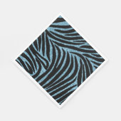 Aqua Faux Glitter Zebra Print Servet (Hoek)