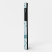 Aqua Faux Quilted Rhinestone Hart Case-Mate iPhone Case (Achterkant/links)