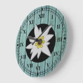 Aqua Faux Wood & Edelweiss Grote Klok (Hoek)