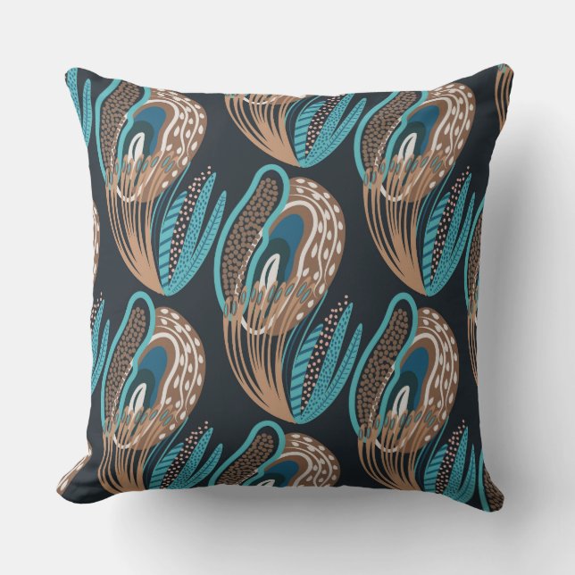 Aqua Feather Decorative Pillow Kussen (Voorkant)