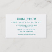 Aqua FENG SHUI Simple Style V53K Visitekaartje (Achterkant)