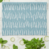 Aqua Ferns Cottage Print Theedoek (Gevouwen)