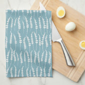 Aqua Ferns Cottage Print Theedoek (Quarter Fold)