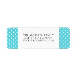 Aqua Festive Stars Holiday Adresetiketten Etiket