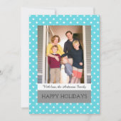 Aqua Festive Stars Holiday Photo Flat Kaart (Voorkant)