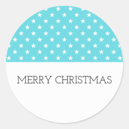 Aqua Festive Stars Holiday Stickers