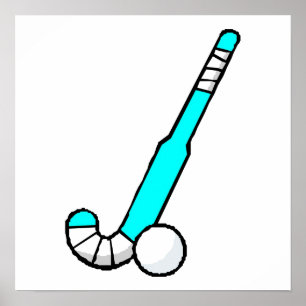Aqua Field Hockey Stick Poster