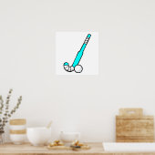 Aqua Field Hockey Stick Poster (Keuken)
