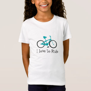Aqua fiets met spreuk t-shirt