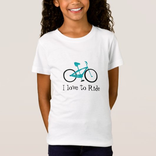 Aqua fiets met spreuk t-shirt (Voorkant)