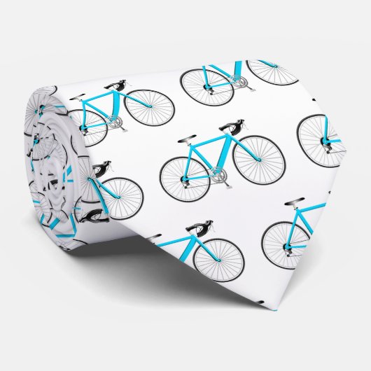 aqua fiets op wit stropdas (Opgerold)