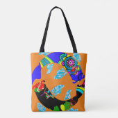 Aqua Fish Eastern Canvas tas (Achterkant)