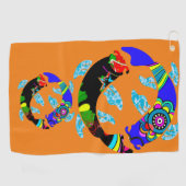 Aqua Fish Oosters Design golfhanddoek (Horizontaal)