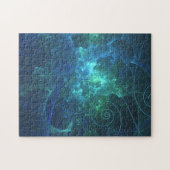 Aqua Flame Fractal Jigzaag Puzzle Legpuzzel (Horizontaal)