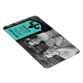 Aqua Fleur De Lis Banner bewaart de Magnet Datum Magneet (Rechterzijde)