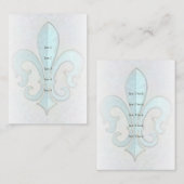 Aqua Fleur de Lis Plaats Kaart (Voorkant / Achterkant)