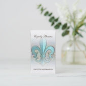 Aqua Fleur de Lis Visitekaartje (Staand voorkant)