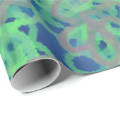 Aqua floral Abstract Design Cadeaupapier (Rol Hoek)