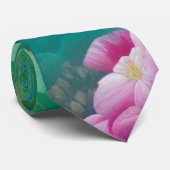 Aqua Floral Abstracte Garden Stropdas (Opgerold)