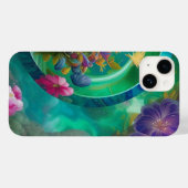 Aqua Floral Abstracte onderwatertuin Case-Mate iPhone Case (Achterkant (horizontaal))