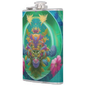 Aqua Floral Abstracte onderwatertuin Heupfles (Links)