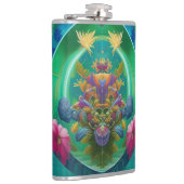 Aqua Floral Abstracte onderwatertuin Heupfles (Rechts)