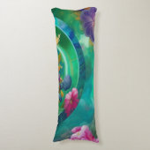 Aqua Floral Abstracte onderwatertuin Lichaamskussen (Voorkant Verticaal)