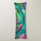 Aqua Floral Abstracte onderwatertuin Lichaamskussen (Achterkant (Verticaal))