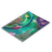 Aqua Floral Abstracte onderwatertuin Notitieboek (Linkerzijde)