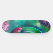 Aqua Floral Abstracte onderwatertuin Persoonlijk Skateboard (Horizontaal)