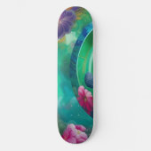 Aqua Floral Abstracte onderwatertuin Persoonlijk Skateboard (Voorkant)