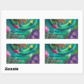 Aqua Floral Abstracte onderwatertuin Rechthoekige Sticker (Vel)