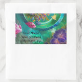Aqua Floral Abstracte onderwatertuin Rechthoekige Sticker (Tas)