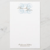 Aqua Floral bloeien elegante bruiloft dank u Briefpapier (Voorkant)