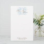Aqua Floral bloeien elegante bruiloft dank u Briefpapier (Staand voorkant)