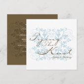 Aqua Floral bloeien het knopen van de knoop chique Kaart (Voorkant / Achterkant)