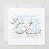 Aqua Floral bloeien het knopen van de knoop chique Kaart (Voorkant)