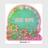 Aqua Floral  Custom Inspirivity Sticker (Vel)