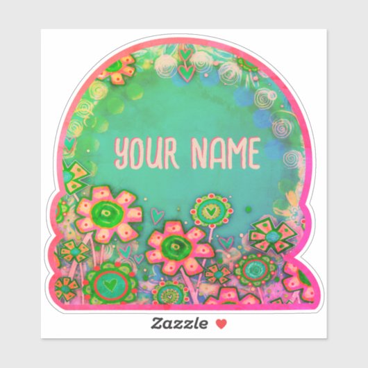 Aqua Floral  Custom Inspirivity Sticker (Vel)