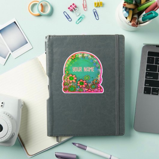 Aqua Floral  Custom Inspirivity Sticker